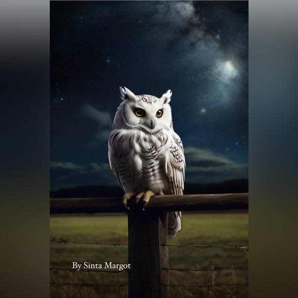 Digital AI art by me NWT this is of a white owl print once purchased - Picture 1 of 2